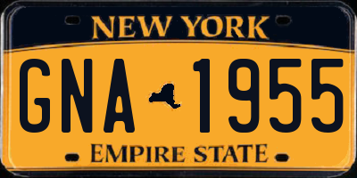 NY license plate GNA1955