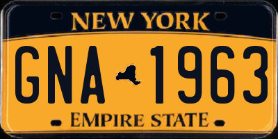 NY license plate GNA1963