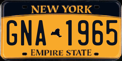 NY license plate GNA1965