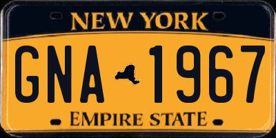 NY license plate GNA1967