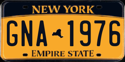 NY license plate GNA1976