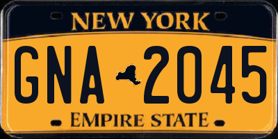 NY license plate GNA2045