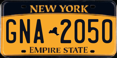 NY license plate GNA2050