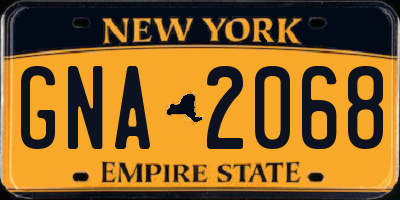 NY license plate GNA2068
