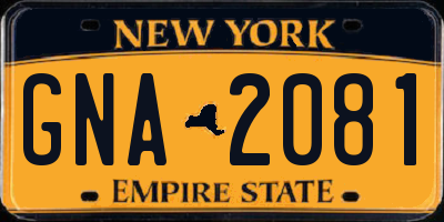 NY license plate GNA2081