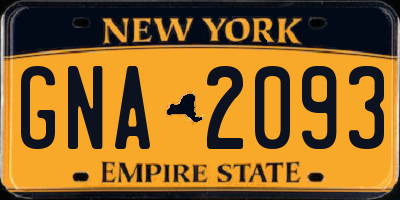 NY license plate GNA2093
