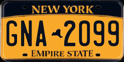 NY license plate GNA2099