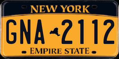 NY license plate GNA2112