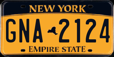 NY license plate GNA2124