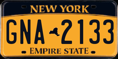 NY license plate GNA2133