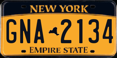 NY license plate GNA2134