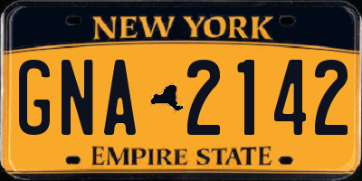 NY license plate GNA2142