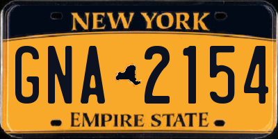NY license plate GNA2154
