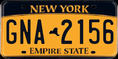 NY license plate GNA2156