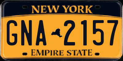 NY license plate GNA2157