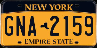 NY license plate GNA2159