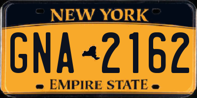 NY license plate GNA2162