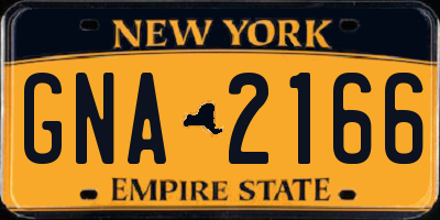 NY license plate GNA2166