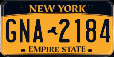 NY license plate GNA2184