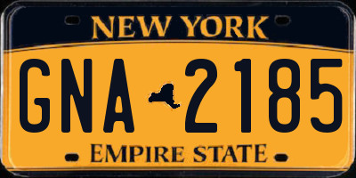 NY license plate GNA2185