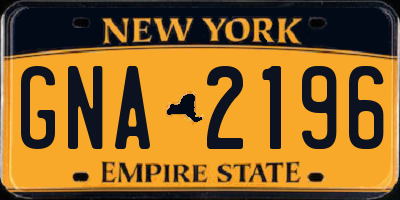 NY license plate GNA2196