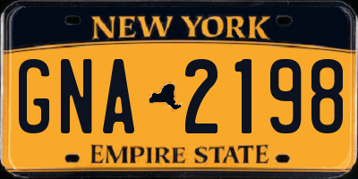 NY license plate GNA2198
