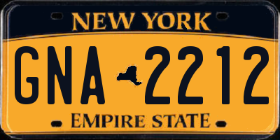 NY license plate GNA2212