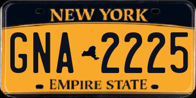 NY license plate GNA2225