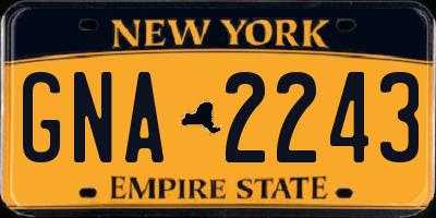 NY license plate GNA2243