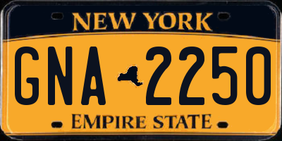 NY license plate GNA2250