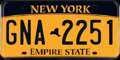 NY license plate GNA2251
