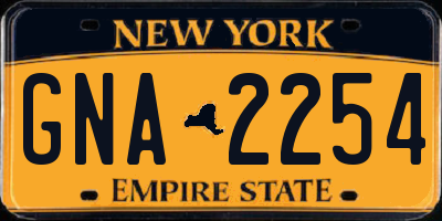 NY license plate GNA2254