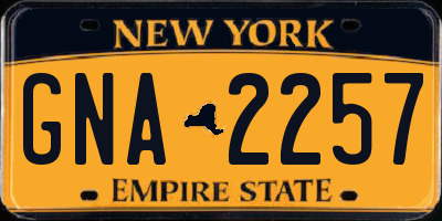 NY license plate GNA2257