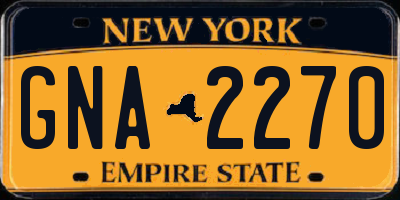 NY license plate GNA2270