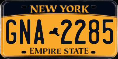 NY license plate GNA2285