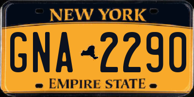 NY license plate GNA2290