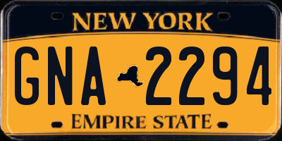 NY license plate GNA2294