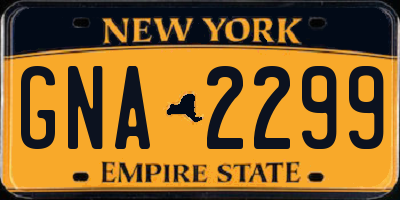 NY license plate GNA2299