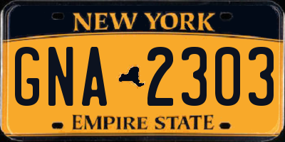 NY license plate GNA2303