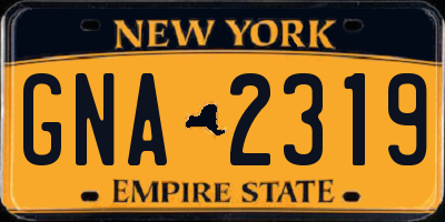 NY license plate GNA2319