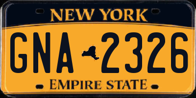 NY license plate GNA2326