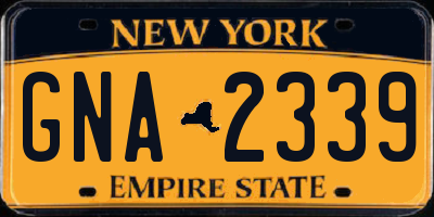 NY license plate GNA2339