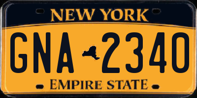 NY license plate GNA2340