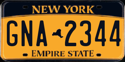 NY license plate GNA2344