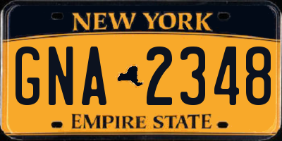 NY license plate GNA2348