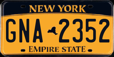 NY license plate GNA2352