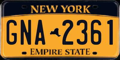 NY license plate GNA2361
