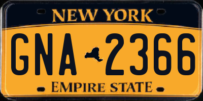 NY license plate GNA2366