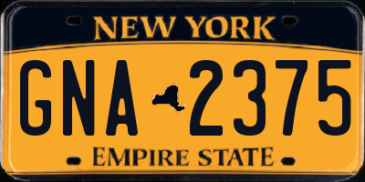 NY license plate GNA2375