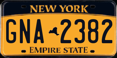 NY license plate GNA2382